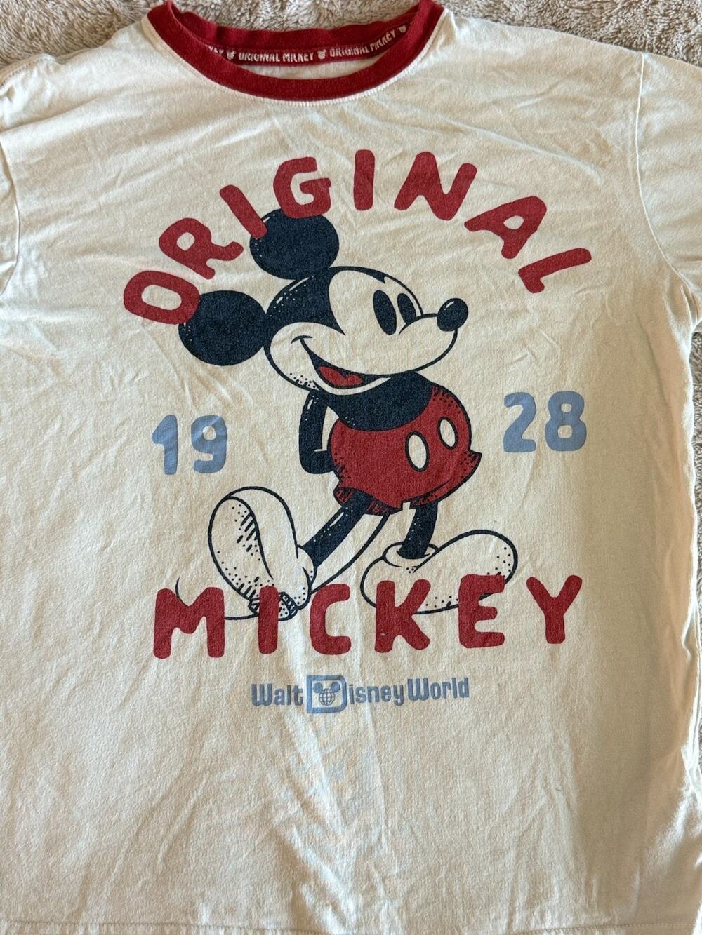 Disney Parks Original Mickey 1928 Ringer T Shirt Mens XS Walt Disney World Tee